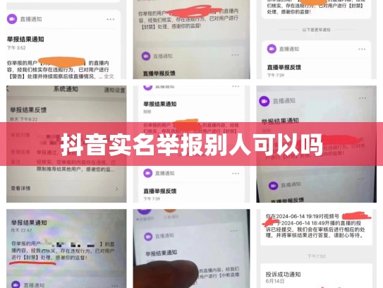 抖音实名举报别人可以吗