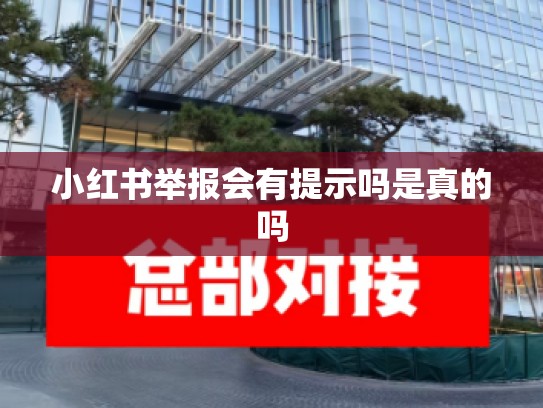 小红书举报会有提示吗是真的吗
