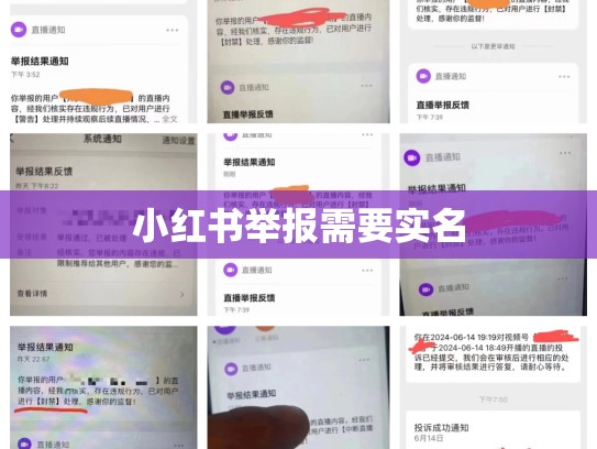 小红书举报需要实名