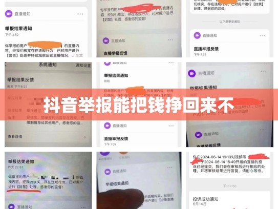 抖音举报能把钱挣回来不