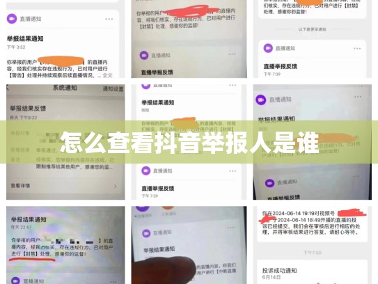 怎么查看抖音举报人是谁