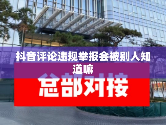 抖音评论违规举报会被别人知道嘛