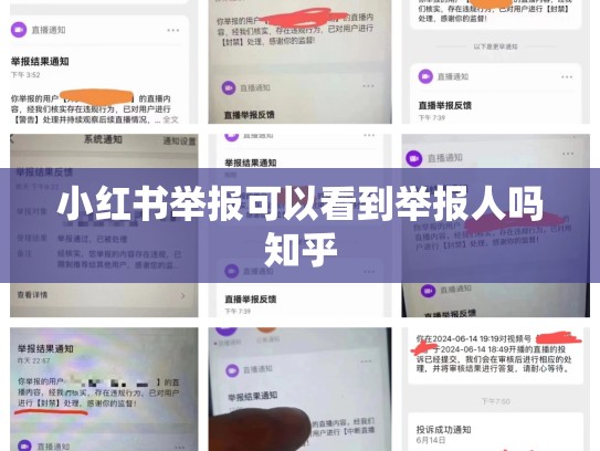 小红书举报可以看到举报人吗知乎