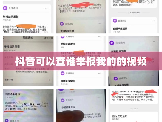 抖音可以查谁举报我的的视频