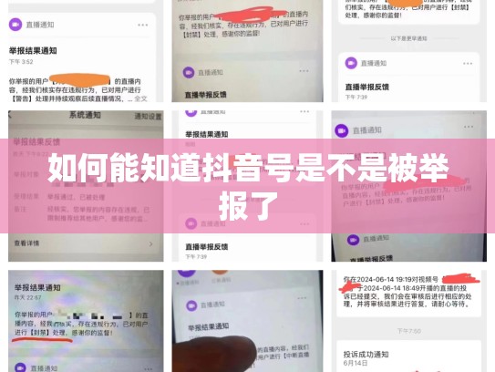 如何能知道抖音号是不是被举报了