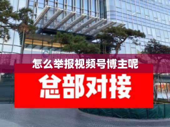 怎么举报视频号博主呢