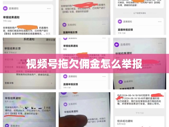 视频号拖欠佣金怎么举报
