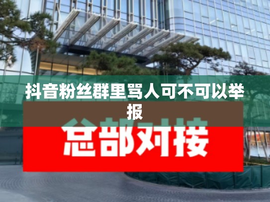 抖音粉丝群里骂人可不可以举报