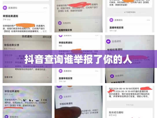 抖音查询谁举报了你的人