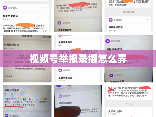 视频号举报录播怎么弄
