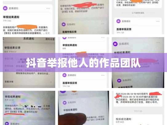抖音举报他人的作品团队