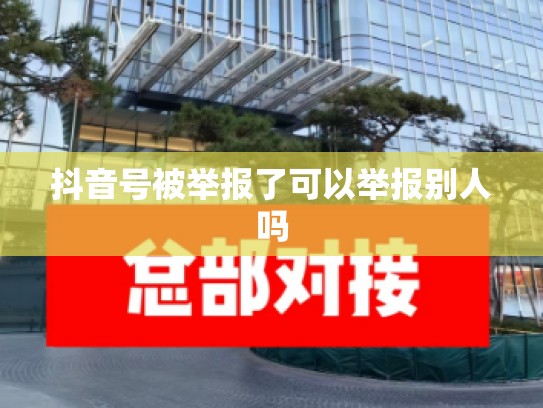 抖音号被举报了可以举报别人吗