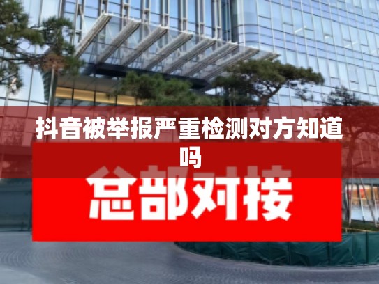 抖音被举报严重检测对方知道吗