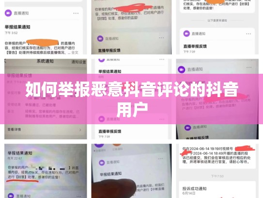 如何举报恶意抖音评论的抖音用户