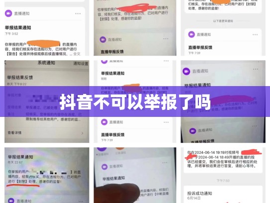 抖音不可以举报了吗