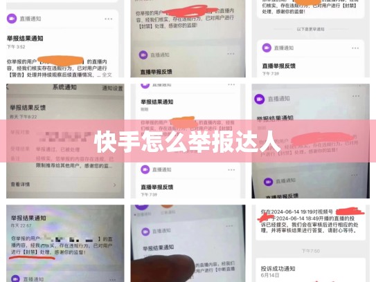 快手怎么举报达人