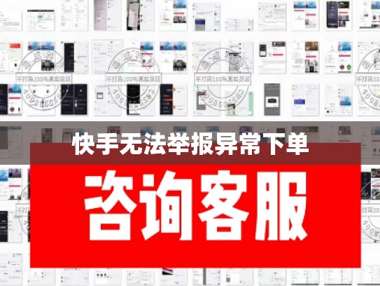 快手无法举报异常下单
