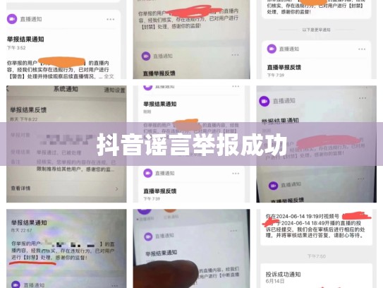 抖音谣言举报成功