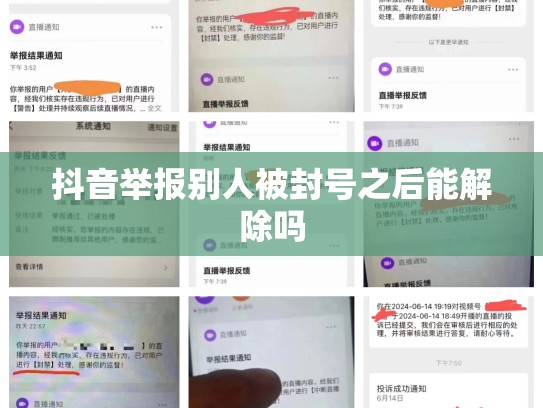 抖音举报别人被封号之后能解除吗