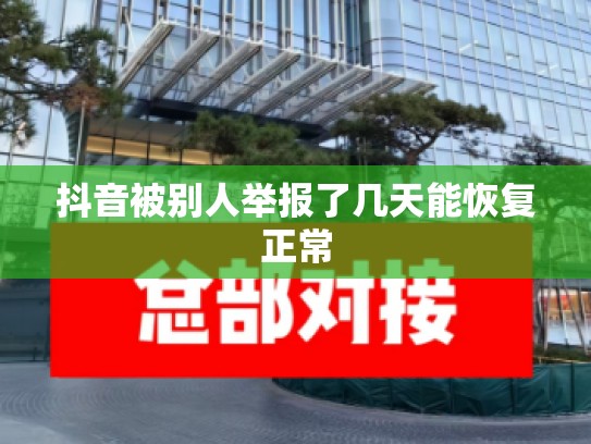 抖音被别人举报了几天能恢复正常