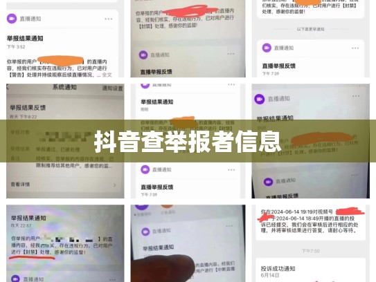 抖音查举报者信息