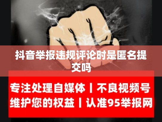 抖音举报违规评论时是匿名提交吗