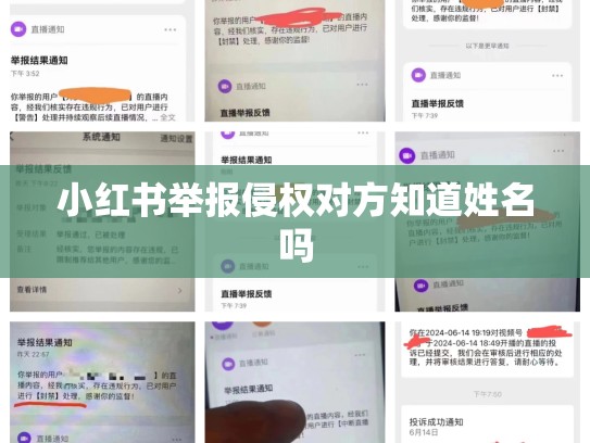 小红书举报侵权对方知道姓名吗