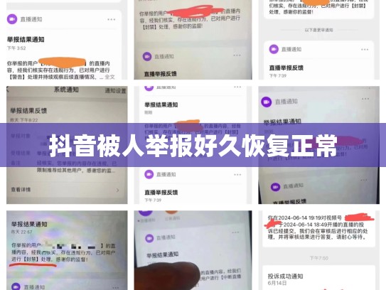 抖音被人举报好久恢复正常