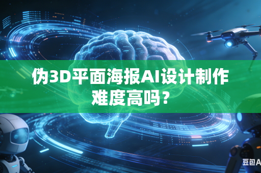 伪3D平面海报AI设计制作难度高吗？