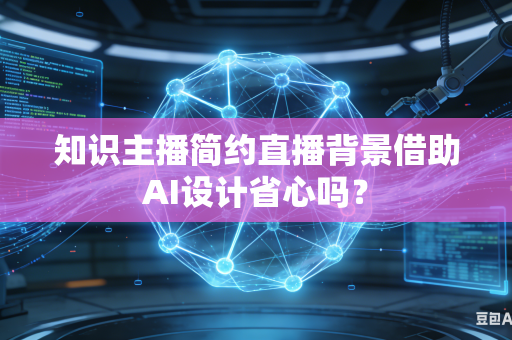 知识主播简约直播背景借助AI设计省心吗？