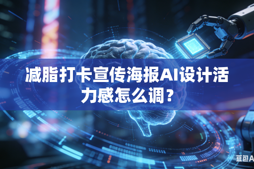减脂打卡宣传海报AI设计活力感怎么调？