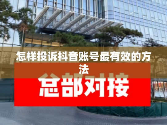 怎样投诉抖音账号最有效的方法