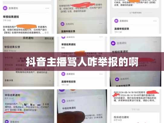 抖音主播骂人咋举报的啊