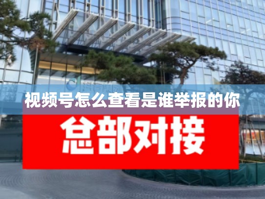 视频号怎么查看是谁举报的你