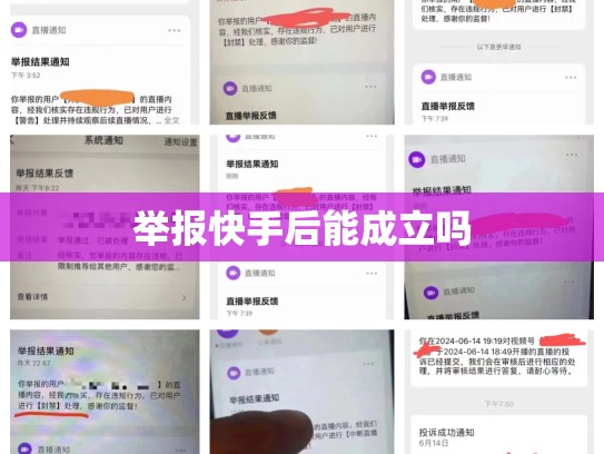 举报快手后能成立吗
