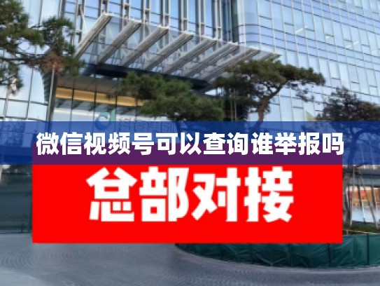 微信视频号可以查询谁举报吗
