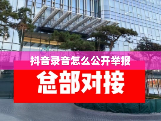 抖音录音怎么公开举报