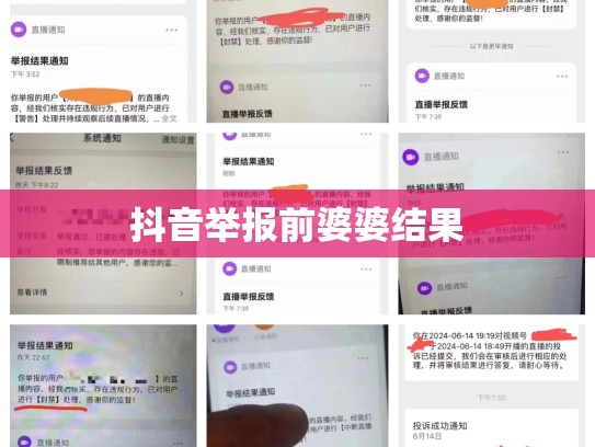 抖音举报前婆婆结果